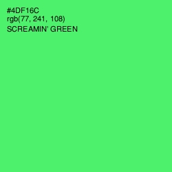#4DF16C - Screamin' Green Color Image